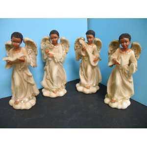  4 Pcs Black American African angels figurine figurin 