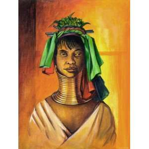  Portrait of Woman with Traditional African Necklaces and 