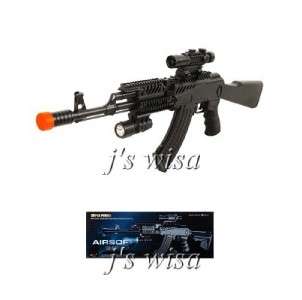 NEW BLACK AK 47 SPRING AIRSOFT RIFLE LASER FLASH AK47  