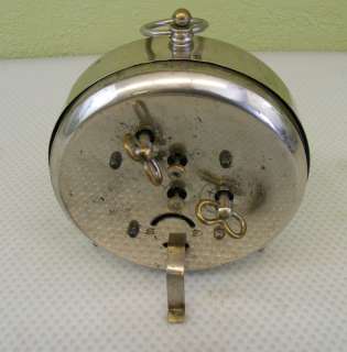 Vintage National Time Alarm Clock Chrome Plate Brass  