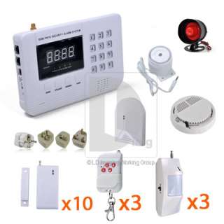   + Remote+ Alarm Wireless 99zone GSM Home Autodial Security System