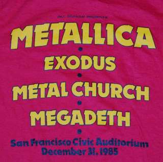 VTG METALLICA EXODUS METAL CHURCH MEGADETH SHIRT 1985 S  