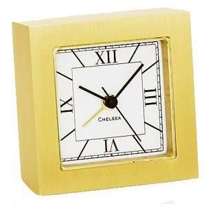  Chelsea Square Desk Alarm Clock in Brass