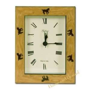  Trotting Horse Burl Wood Desk Clock