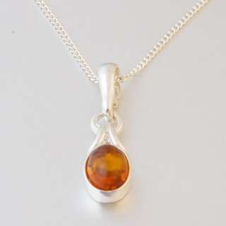 HallmarkedSilver 925 Necklace with Natural BALTIC AMBER Pendant