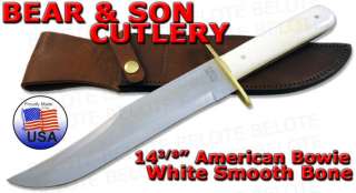 bear son cutlery 14 3 8 american bowie white smooth bone handle w 
