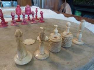 Antique chess pieces  incomplete set  