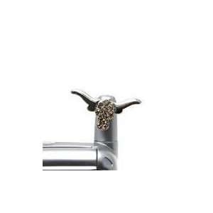 com Cell Phone Antenna Ring Charms ~ Brown Crystal Longhorn Bull Cell 
