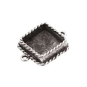  Nunn Design Antique Silver (plated) Mini Square Bezel Link 