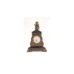  Cupid Antique Style Marble & Bronze Mantel Clock