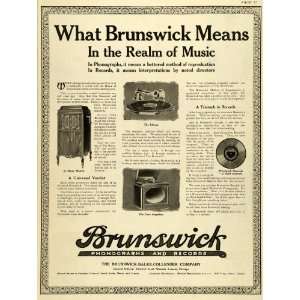  1920 Ad Brunswick Balke Collender Phonograph Cabinet Antique 