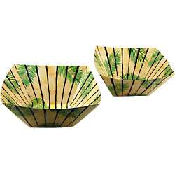 Bamboo & Palm Luau Themed Paper Snack Bowls – Set of 2  