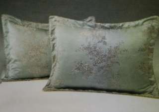 Melissa KING 7pc Comforter Set Aqua Gold Floral Bed in a Bag Pem 