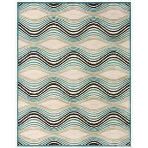  Cream/Aqua Color Power Loomed Turkish Rug