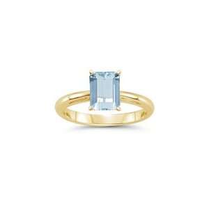  1.40 Cts Aquamarine Solitaire Ring in 18K Yellow Gold 8.0 