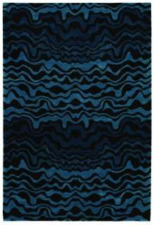 Modern Area Rug Blue Carpet Wool 2 6 x 8 Runner  