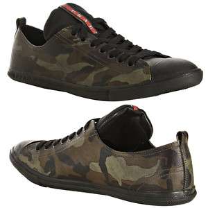   Prada Saffiano Camouflage Military Men Sport Sneakers Italy Shoes 9 10