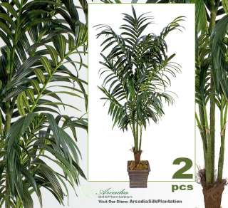 TWO 8.5 Artificial Kentia Palm Tree Silk Plant Full  