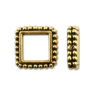  Gold Antique 8mm Square Granulated Bead Frame Arts 