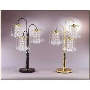 34 3 Arm Chandelier Table Lamp Art Deco Black Crystal Nice Valentine 