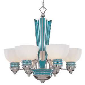   Velvet Skylark Art Deco / Retro Six Light Up Lighting Chandelier from