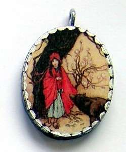 Little Red Riding Hood Illustration ART Image Pendant  