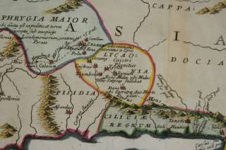 TURKEY ASIA MINOR TROY ANATOLIA CYPRUS SYRIA ENGRAVING MAP SANSON 1694 