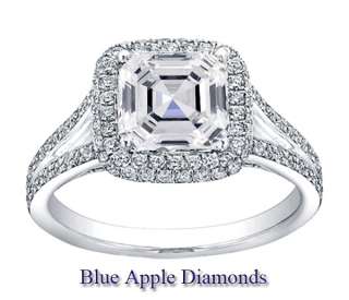 20 Carat Asscher Cut Diamond Engagement Ring 18k Gold Setting GIA 