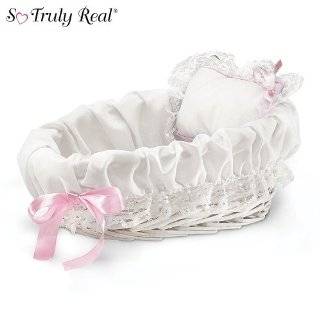 So Truly Real Baby Doll Accessories White Plastic Bassinet With White 