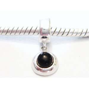  Authentic 925 sterling silver black drop dangle charm fits pandora 