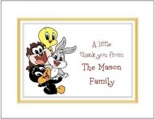 Baby Looney Toons Personalized Note or Thank You Cards  