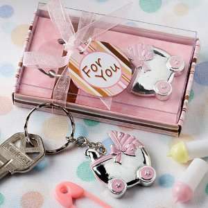  Baby Keepsake Pink baby carriage design key chains Baby