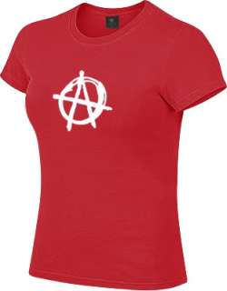 ANARCHY Symbol revolution punk emo women ladies T Shirt  