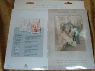 100 Blank Wedding Programs for Ink Jet or Laser Printer  