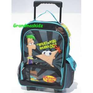  Phineas & Ferb Rolling Backpack School Supplies Baby
