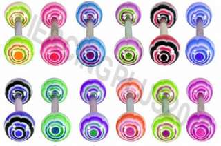   tongue barbell rings this auction is for 6 pieces randomly picked