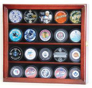 20 Hockey Puck Display Case Cabinet Holder Wall Rack  