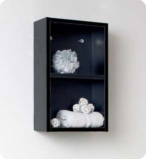 Fresca Black Bathroom Linen Cabinet w/ Storage Areas  