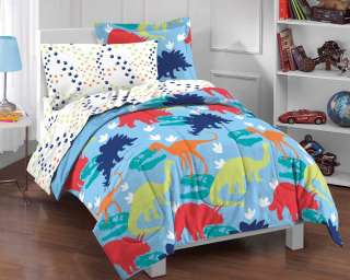 Dinosaur Prints Multicolor Bed in a Bag   Twin  