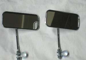 CLASSIC BICYCLE Rectangle MIRROR GREEN REFLECTOR 1 PAIR  