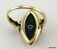 UNIQUE* Art Deco Onyx Diamond   14k Gold Marquise RING  