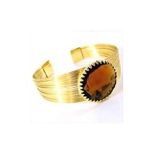   multi gold toned multi strand bangle stone bracelet 