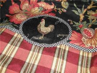 VALANCE French Country CURTAIN Tie Up Balloon Shade Red Plaid Black 