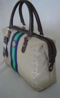 Nwt $75 Authentic Tommy Hilfiger Womens Purse Bag Bowler Khaki  
