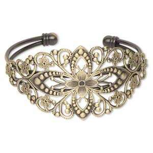   Antiqued Brass Filigree Cuff Bracelet Steampunk Jewelry Adjustable