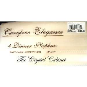 Bardwil Carefree Elegance Ivory 17 by 17 Dinner Napkin   Set of 4 