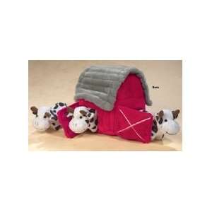  Multipet Barn Plush Hideaway Puzzle Dog Toy with Plush Cow 