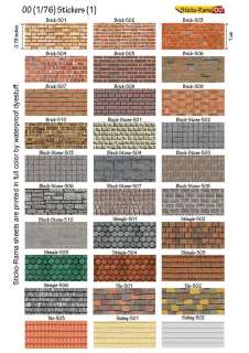 OO Scale Patterns of Bricks, Stones, Shingles and Tiles  