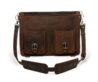   Vintage Style Leather Briefcase Messenger Laptop Bag Backpack  