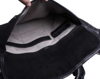 Capacity Black Leather Briefcases Laptop Bags Softcase  